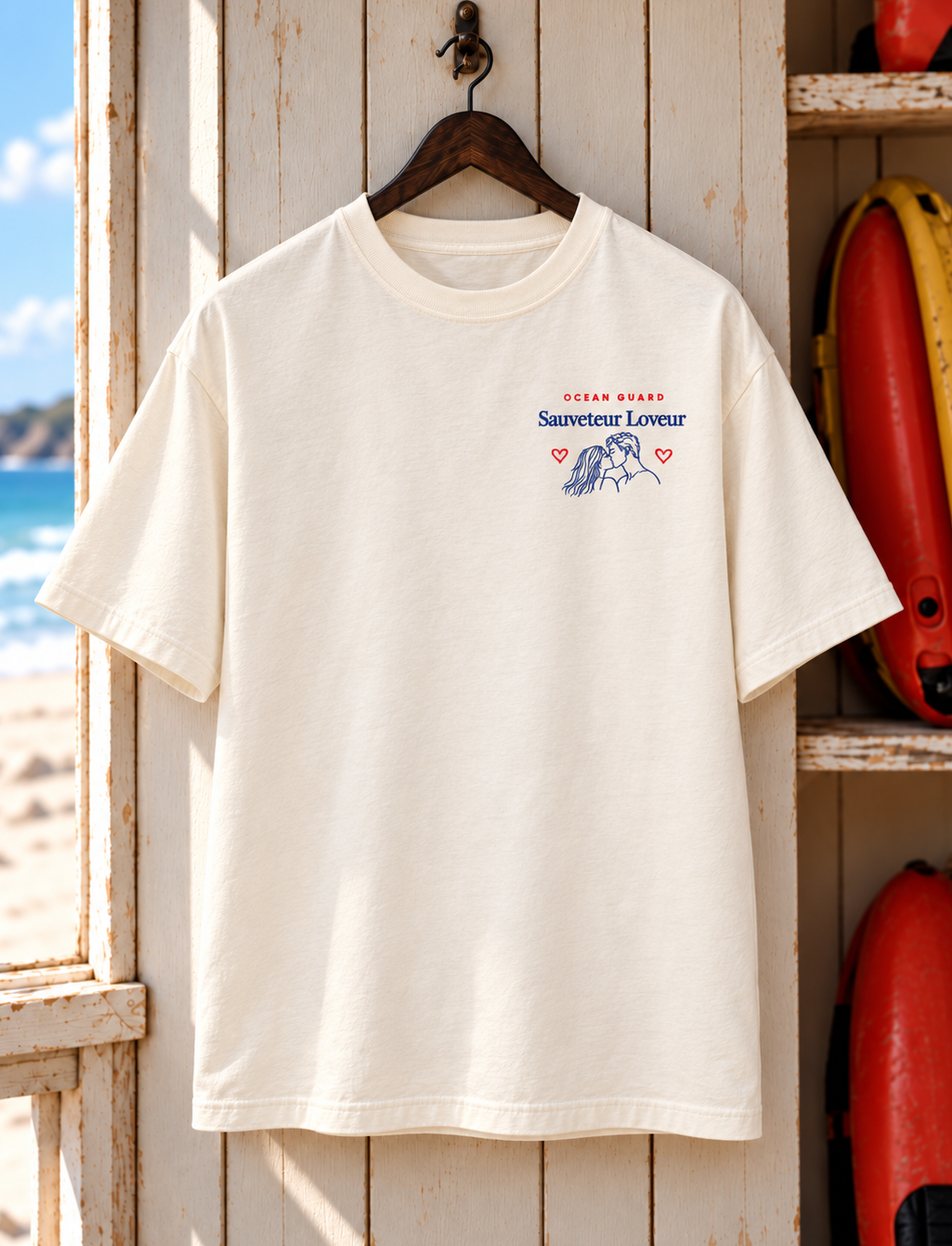 Camiseta oversize de socorrista romántico