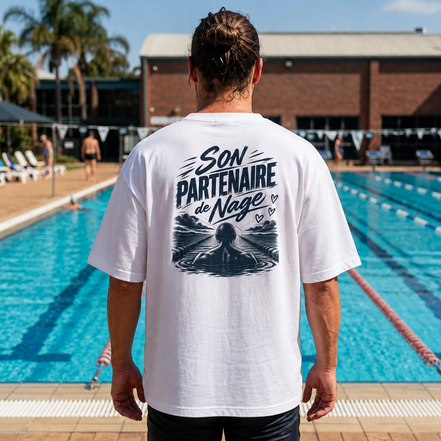 T-shirt Oversize « Son Partenaire de Nage »