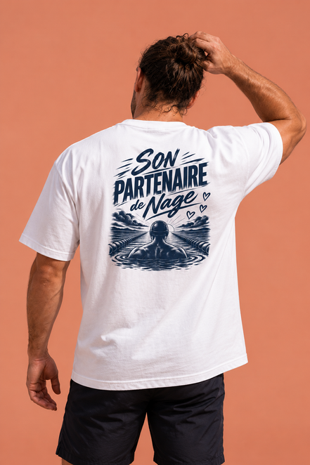 Camiseta oversize «Su compañero de natación»